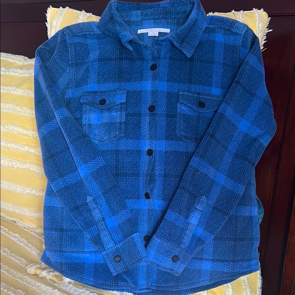 O’Neill Blue Plaid Superfleece with Pockets